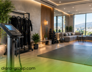 مربی در حال آموزش تمرین EMS در کرج